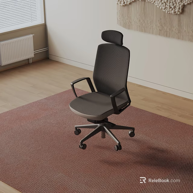 Ergonomic Modern Office Chair With Mesh Back Adjustable Headrest And Swivel Wheels 3d model 