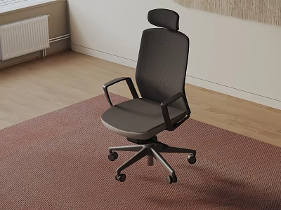 Ergonomic Modern Office Chair With Mesh Back Adjustable Headrest And Swivel Wheels 3d model