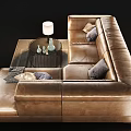 Modern Multiplayer Sofa Coffee Table Combination 3d model