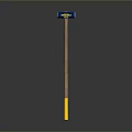 Professional Blue Head Hammer With Brown Wooden Handle And Yellow Bottom