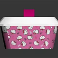 Cute Pink Hello Kitty Pattern Tableware Set With White Lid And Pink Handle 3d model