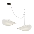 Modern Unique Shape White Fabric Pendant Light With Metal Frame 3d model
