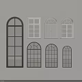 Various Arched And Rectangular Window Designs With Black White Frames And Glass Panes