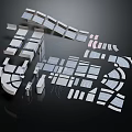 Architectural Model of Urban Planning Design with White and Gray Components
