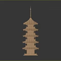 Traditional Wooden Pagoda Architecture With Multi Tiered Roofs And Central Spire