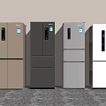 Multiple Modern Refrigerators in Different Colors Side by Side Home Kitchen 3d model
