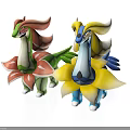 Colorful Flower Shaped Pokemon Figurines With Pink Green Yellow Blue Designs