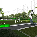 Children's Play Area Design With Honeycomb Shaped Structures Slides And Green Plants