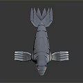 Mechanical Seal Robot Character With Silver Metal Body Red Glowing Eyes And Winged Fins