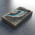 Terrain Model Commercial Equipment With Wooden Base Mountain And Blue River