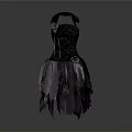 Black And Purple Fashionable Daily Life Dress With Ruffled Skirt And Decorative Buttons
