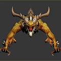 Golden Mythical Dragon With Long Tail Shiny Scales And White Mane