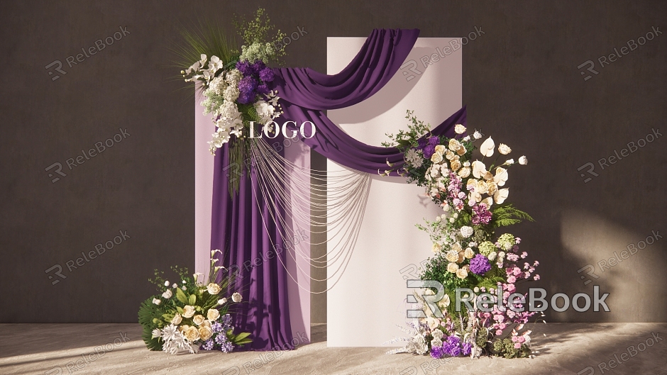 Modern Beauty Chen Purple Cloth Mantle Wedding model