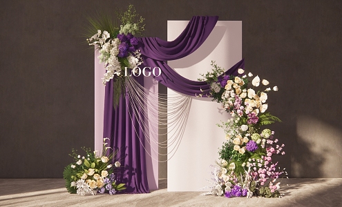 Modern Beauty Chen Purple Cloth Mantle Wedding 3d model