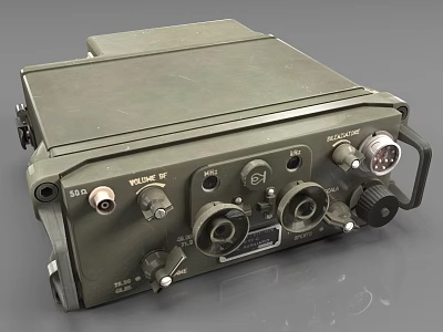 Industrial Equipment Military Grade Radio Transceiver Featuring Multiple Knobs Interfaces and Sturdy Handle 3d model