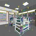 Pharmacy Store With Neat Interior Well Organized Shelves Medicines And Health Products