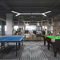 Modern Public Office Space With Open Layout Ergonomic Chairs Green Plants And Bookshelves