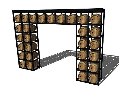 Industrial LOFT Arch Wine Barrel model