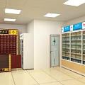 Bright Pharmacy Store Interior With Shelves Full Of Medicines And Products