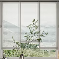 Modern floor-to-ceiling window shutter combination 3d model