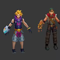 Game and Movie Sci Fi Characters With Different Outfits and Hair Styles