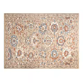 Traditional Square Rug With Beige Base Blue And Orange Floral Patterns 3d model