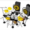 drum set sound 3d model