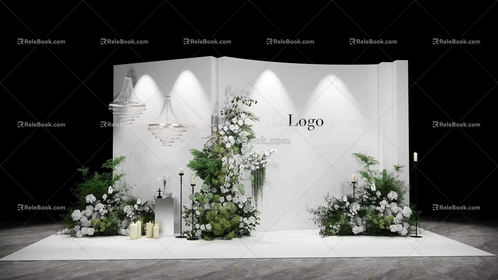 917 LP Korean-style simple welcome area wedding draft master and design material renderings include production documents 3d model