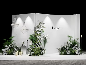 917 LP Korean-style simple welcome area wedding draft master and design material renderings include production documents 3d model