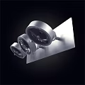 Modern Three Headed Silver Wall Lights Mounted on Plate for Interior Home Decor 3d model