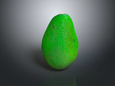 Fresh Green Avocado with Textured Surface and Shiny Appearance on Dark Background 3d model
