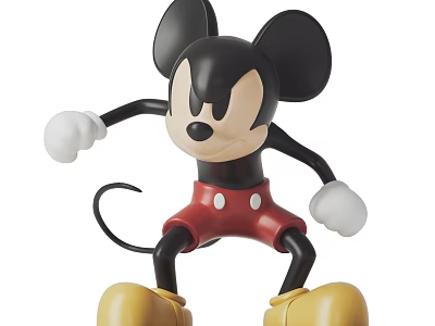 Mickey Mouse Home Decor Figurine Set with Black Ears White Gloves Red Shorts Yellow Shoes 3d model