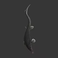 Prehistoric Aquatic Reptile With Long Snout Open Mouth And Textured Skin