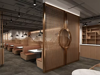 Light Luxury Hot Pot Shop Grille Facade 3d model