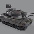 Military Armored Tank With Camouflage Paint Turret Weapon System Tracks And Equipment