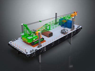 modern construction ship engineering ship 3d model