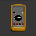 Yellow Digital Multimeter With Digital Display Dial Knob And Stand Support