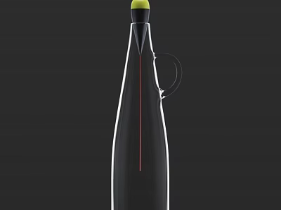 Slim Design Ceramic Bottle With Green Lid And Handle For Home Decoration 3d model