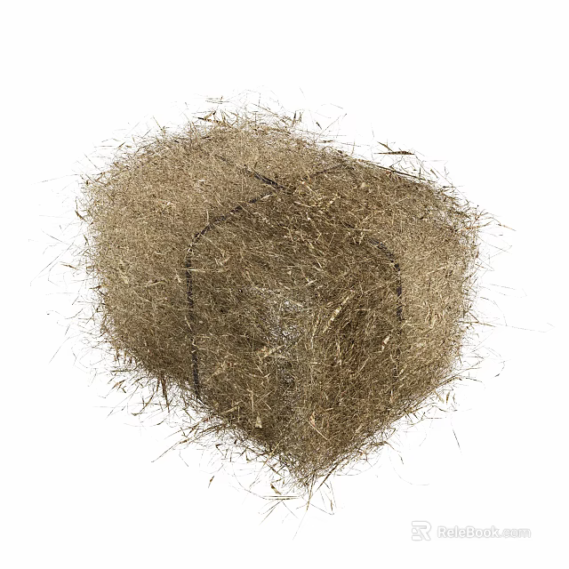 Rustic Natural Decorative Ornament Set Featuring Hay Bale Design For Home Decoration 3d model 