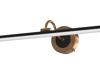 Modern Wall Lamp With Golden Metallic Circular Base And Black White Strip 3d model