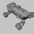 CRL 13 Rugged Exploration Rover With Large Wheels Metallic Body And Orange Cockpit