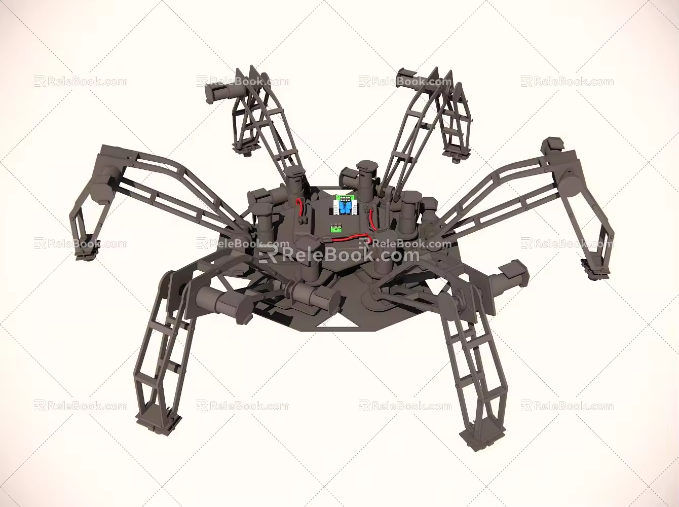 The six-legged robot uses an ig32 DC motor with a built-in encoder 3d model