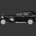Vintage Black Classic Car With Chrome Accents Retro Headlights And Sleek Body Design