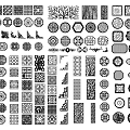 Chinese-style openwork window carved openwork window pane carved corner flower corner flower carved corner line 3d model