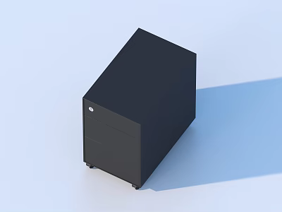 Modern Black Rectangular Household Essential With Sleek Design And Stable Base 3d model