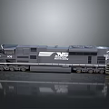 Gray Norfolk Southern NS 102 Locomotive Train Model Display With Detailed Wheels And Cab