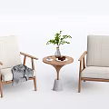 Nordic Leisure Sofa Combination Leisure Chair Single Chair Side 3d model