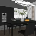 Modern Kitchen Interior Design With Dark And Light Cabinets Marble Countertop Oven And Natural Light