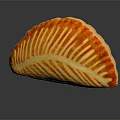 Delicious Fan Shaped Baked Pastry With Red And Yellow Striped Design