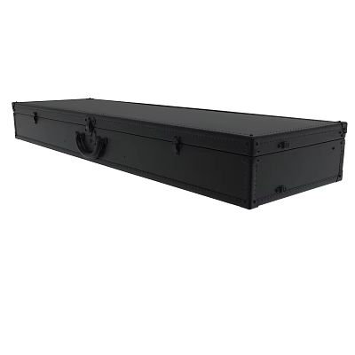 Black Long Rectangular Soft Case With Metal Clasps And Sturdy Carry Handle Design 3d model